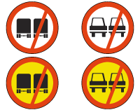 Overtaking Prohibited regulatory sign